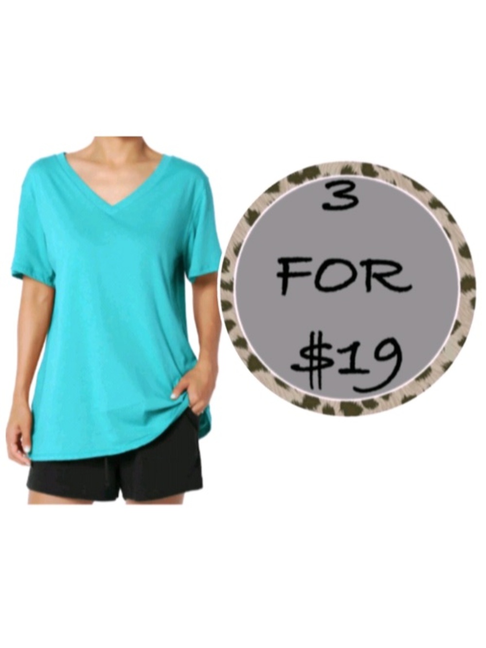 3/$19 NWT Heimish USA short sleeve vneck Tshirt tunic top